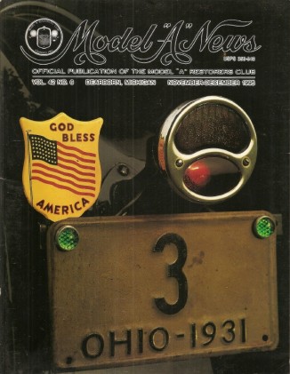 MODEL A NEWS 1995 NOV - BUMPER STICKERS, JARVIS & STANCO MOTOR METERS